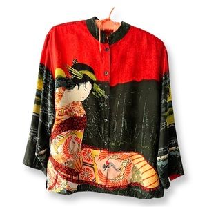 Chico’s Geisha Silk Blouse , Size 0 Small/XS